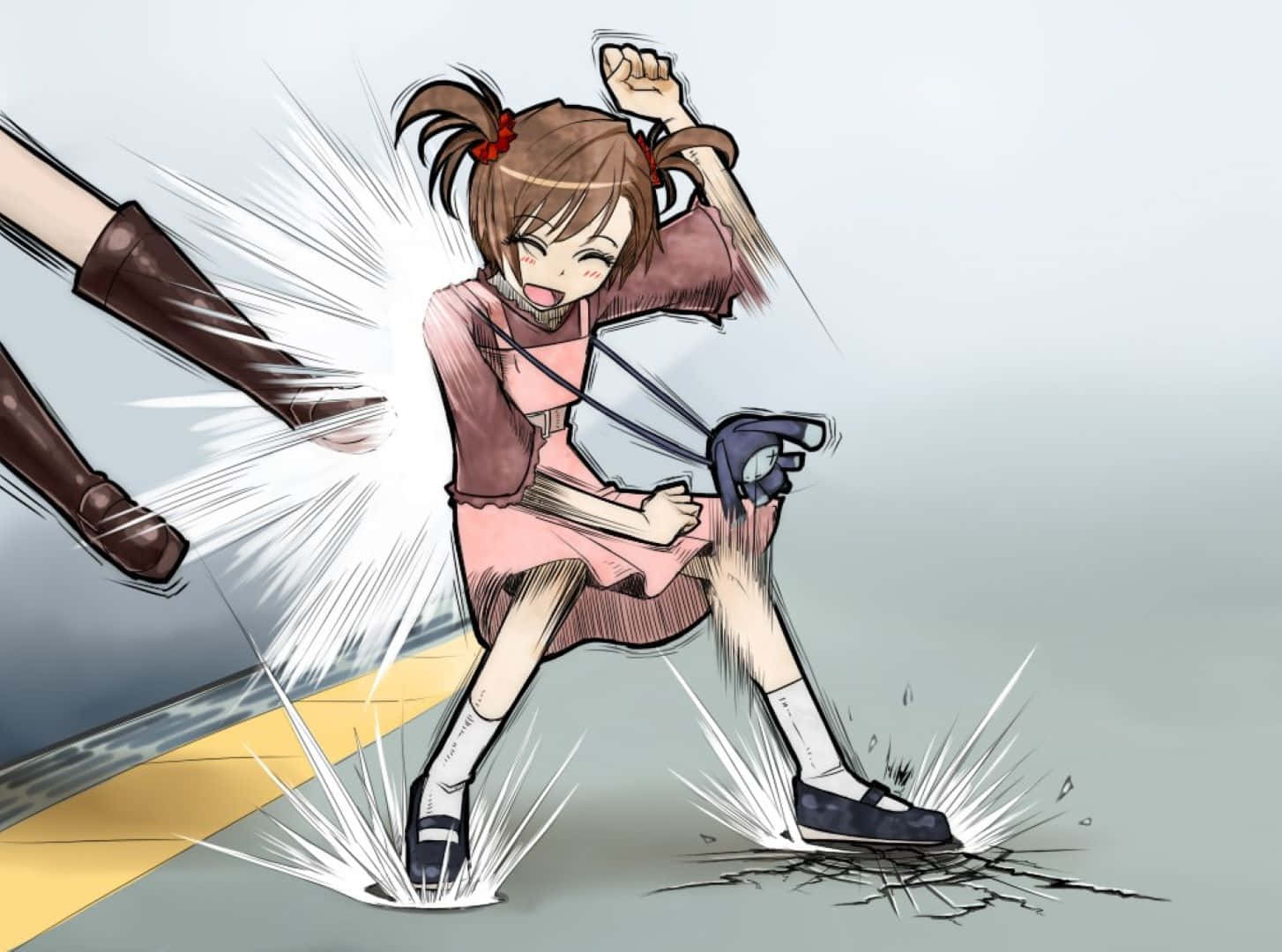 Animated Girl Dodging Bullet Time Action Wallpaper