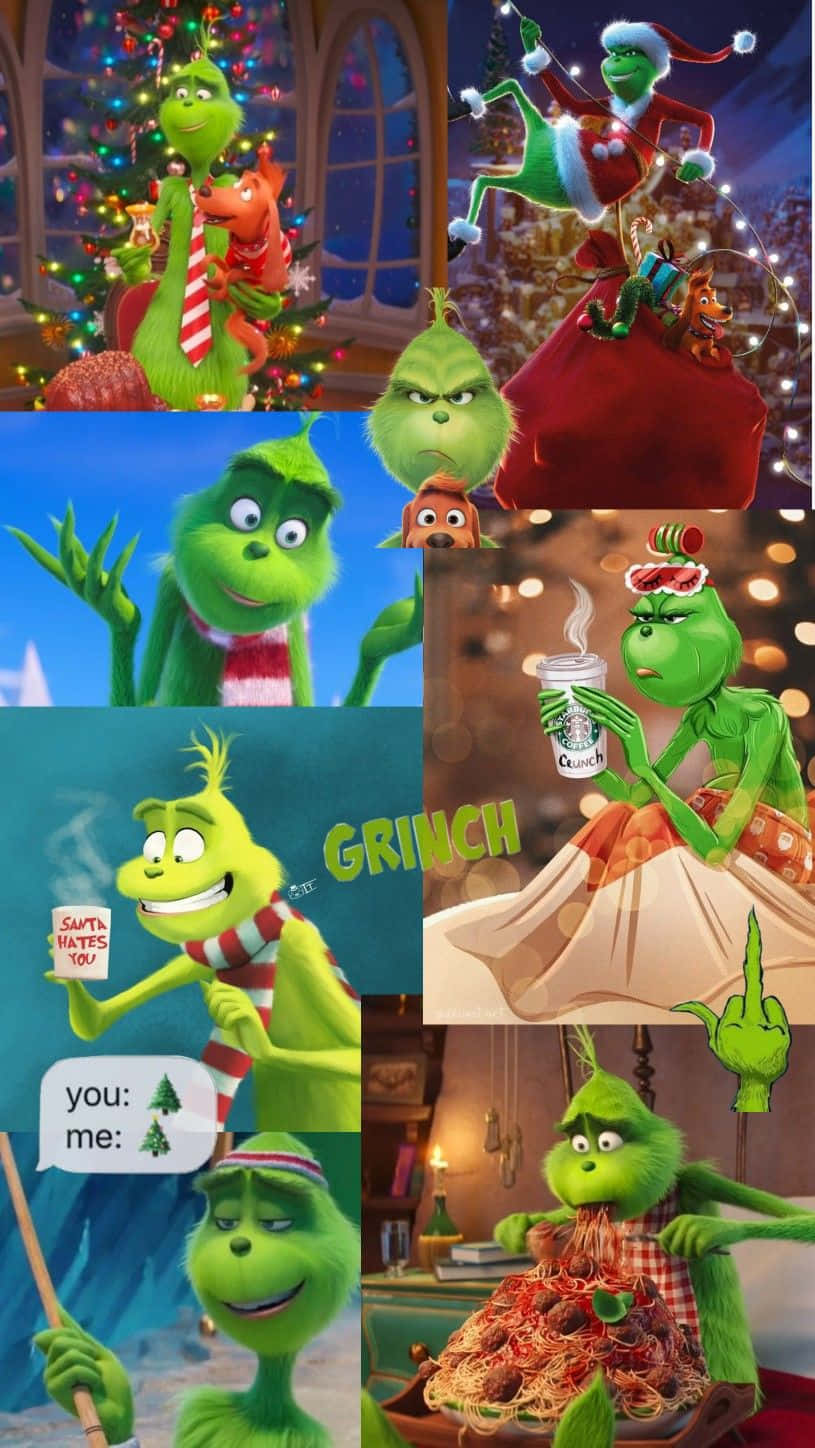 Animated Grinch Collage Wallpaper