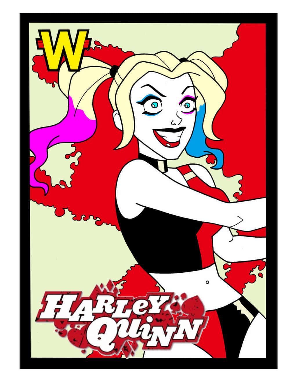 Animated Harley Quinn Stylized Artwork Wallpaper