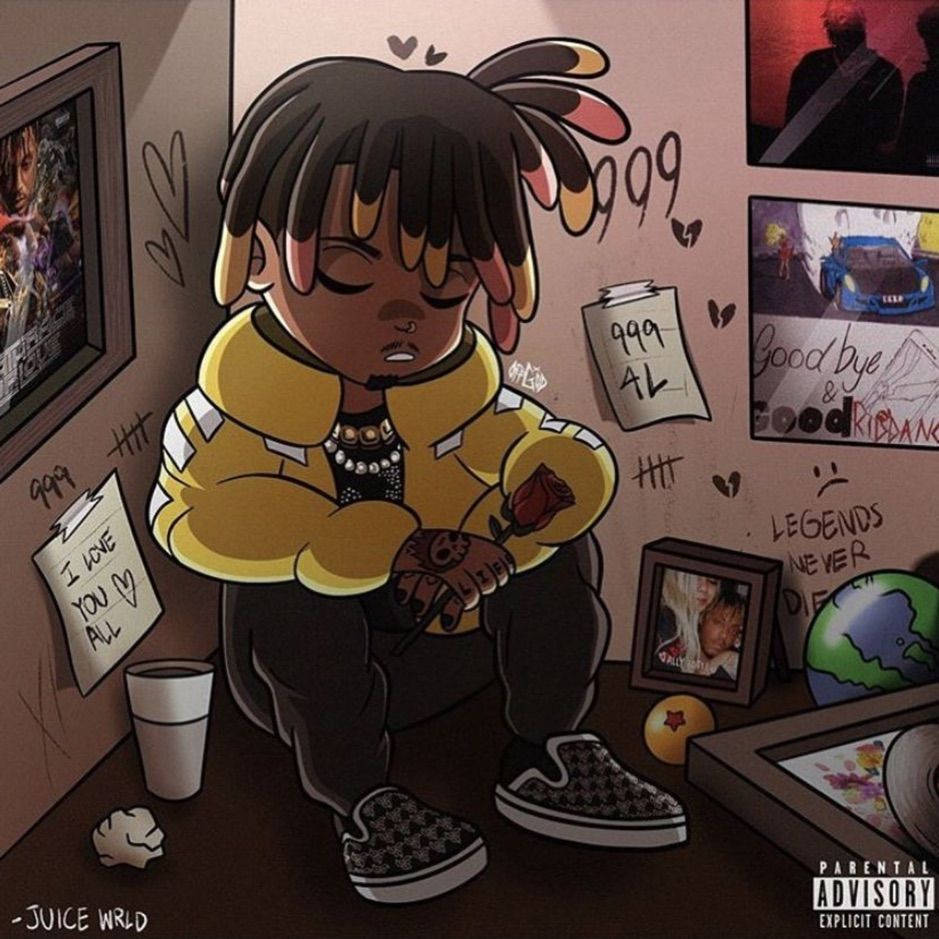 Animated Juice Wrld In The Corner Wallpaper