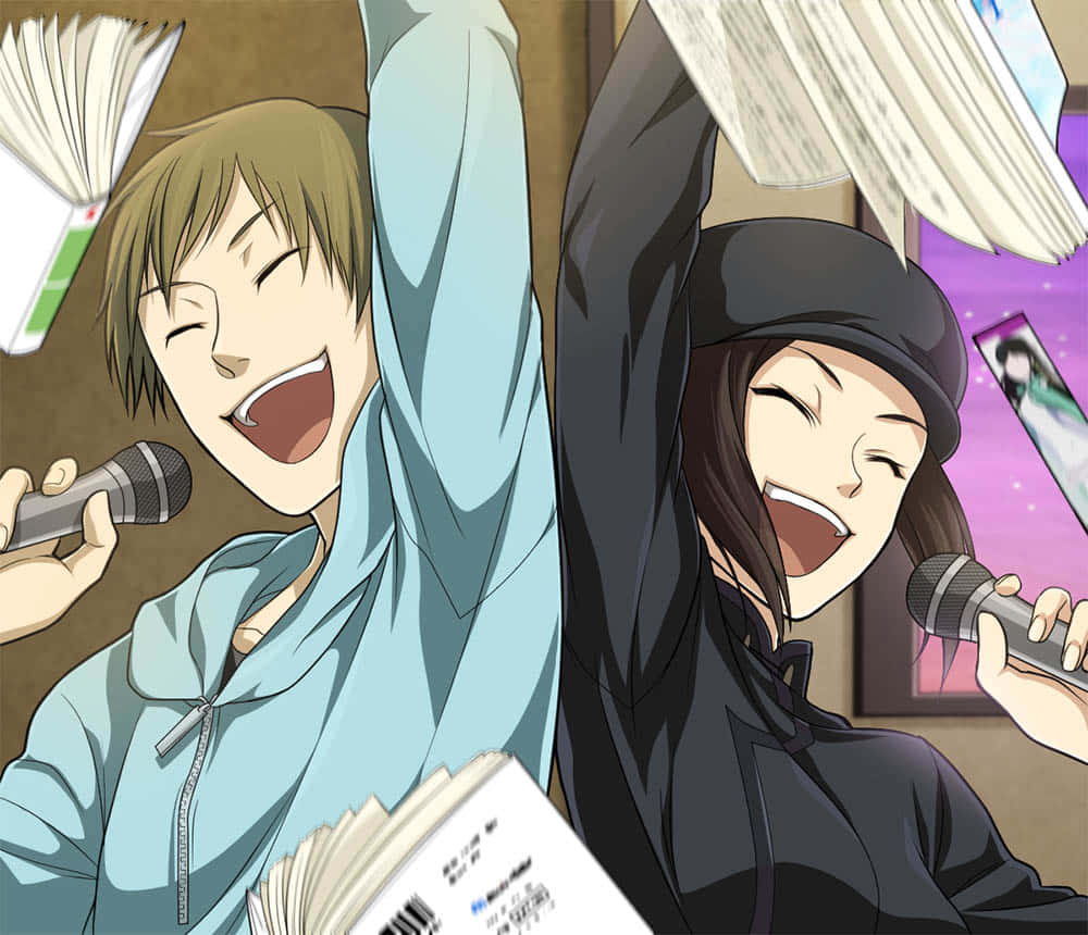 Animated Karaoke Duet Fun Wallpaper