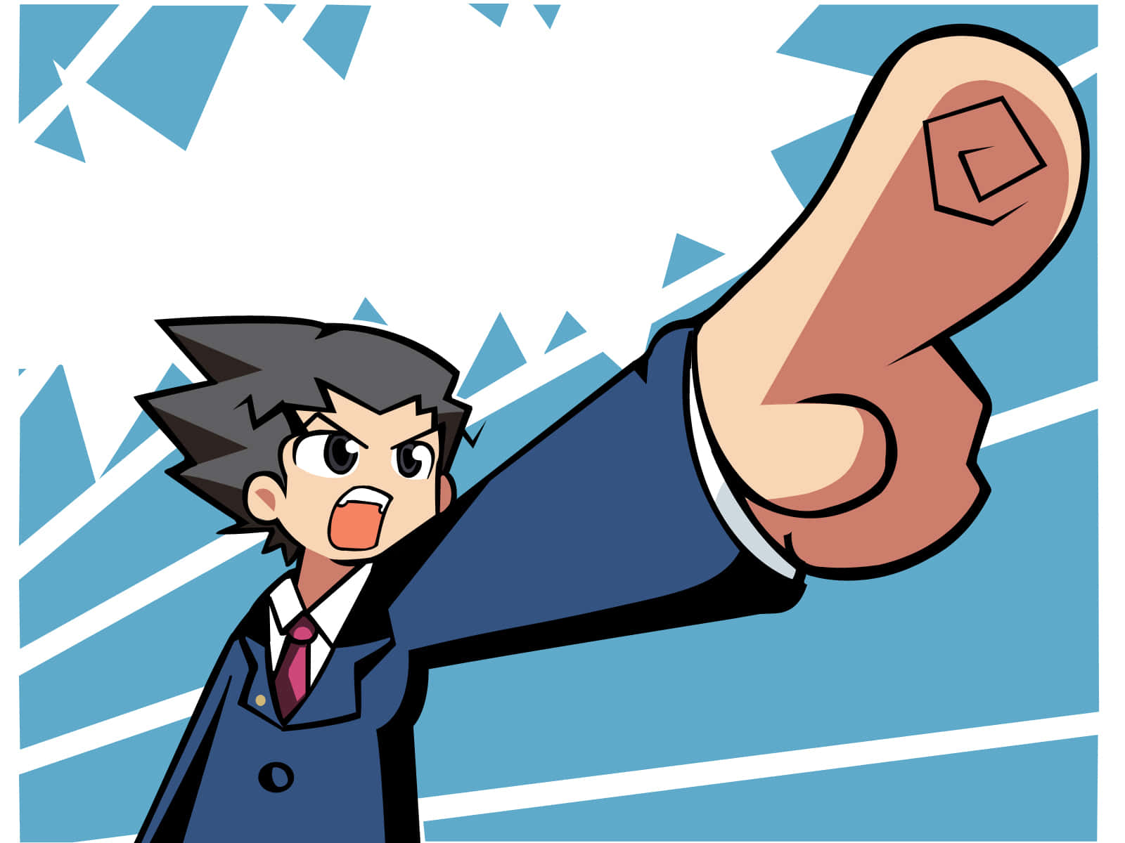 Animated Lawyer Pointing Objection Wallpaper