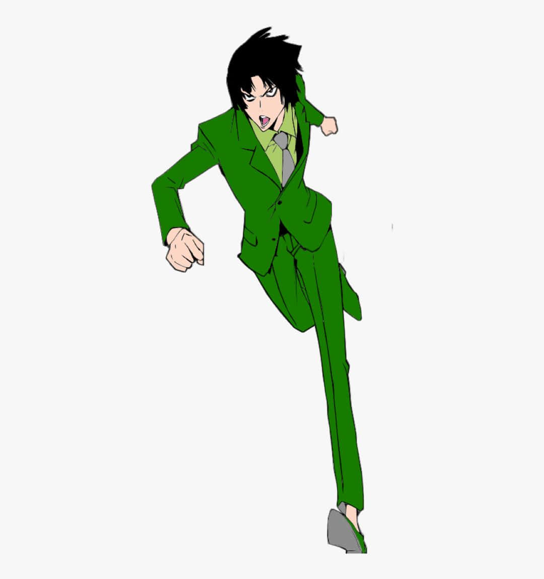 Animated Manin Green Suit Running Wallpaper