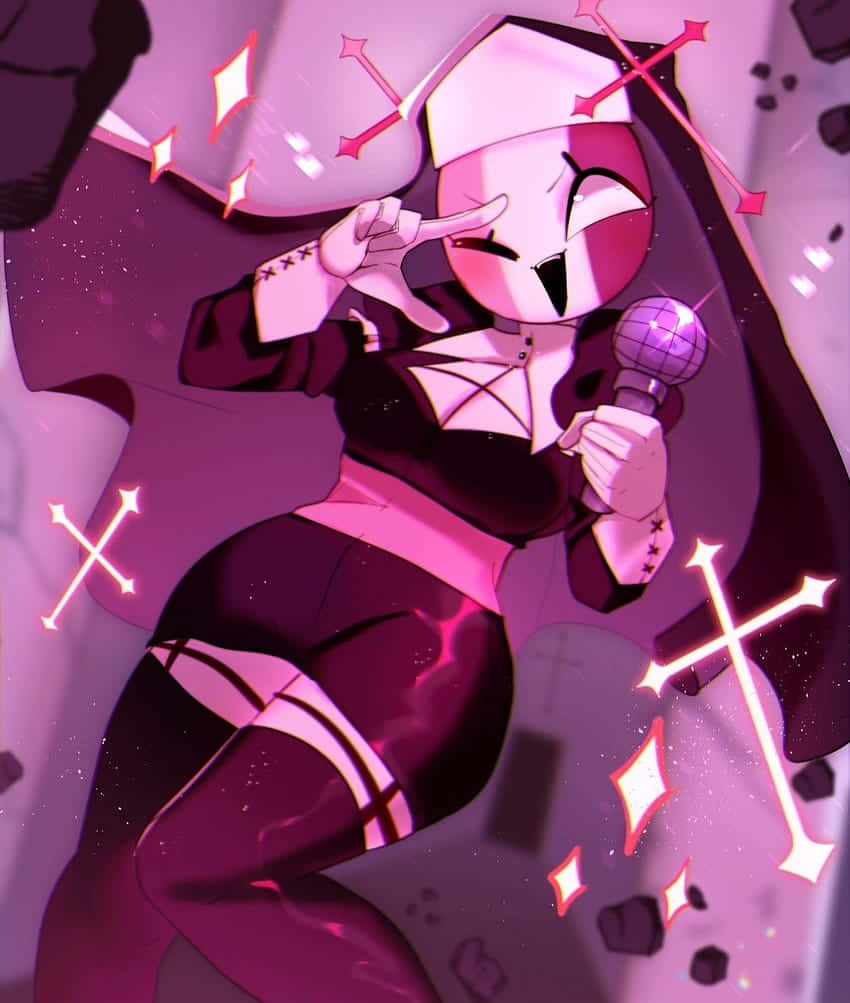 Animated Singer Purple Aura Wallpaper