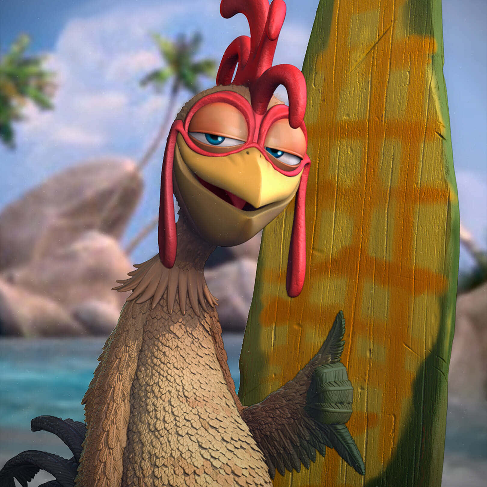 Animated Surfing Chicken Joe Wallpaper