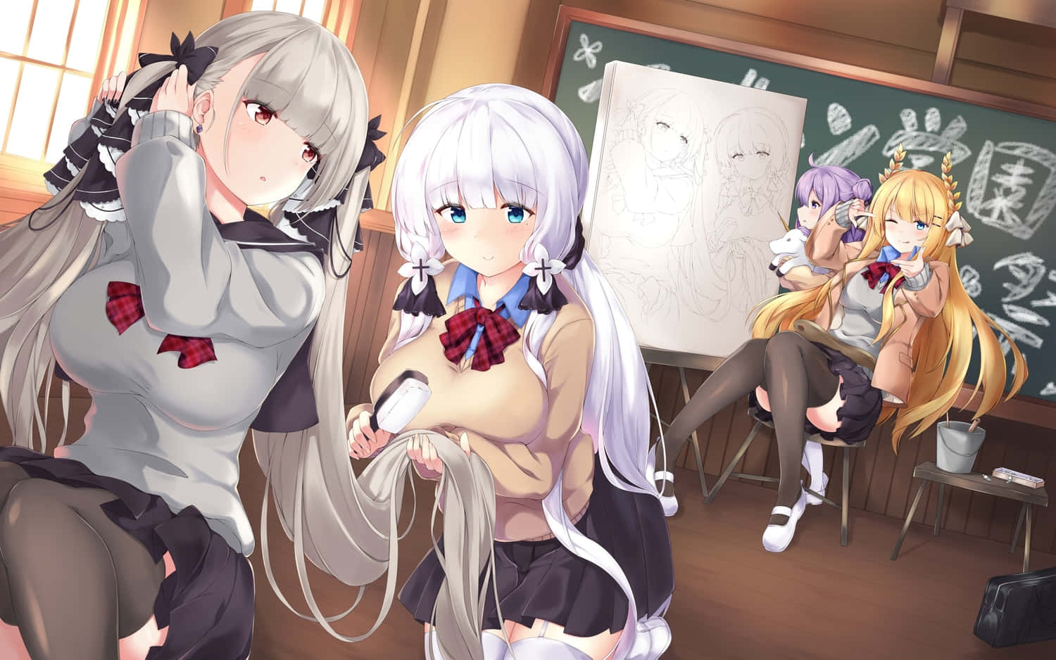 Anime Art Classroom Scene Wallpaper