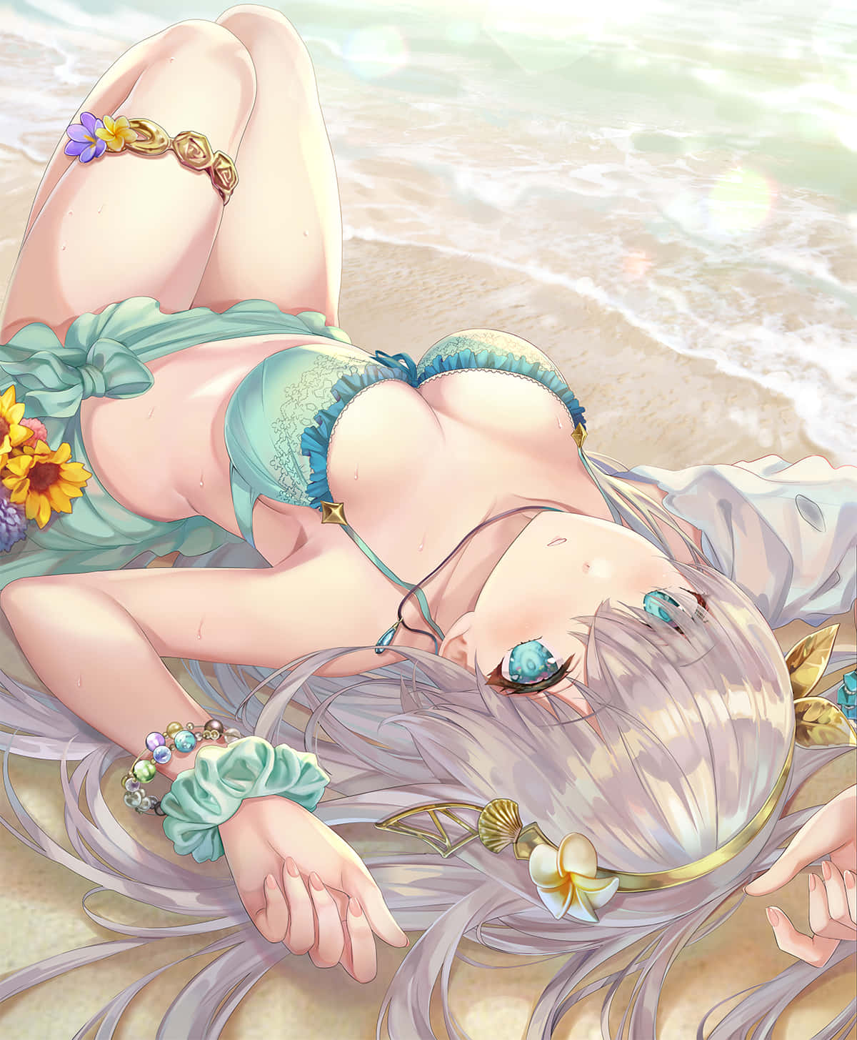 Anime Beachside Repose Wallpaper