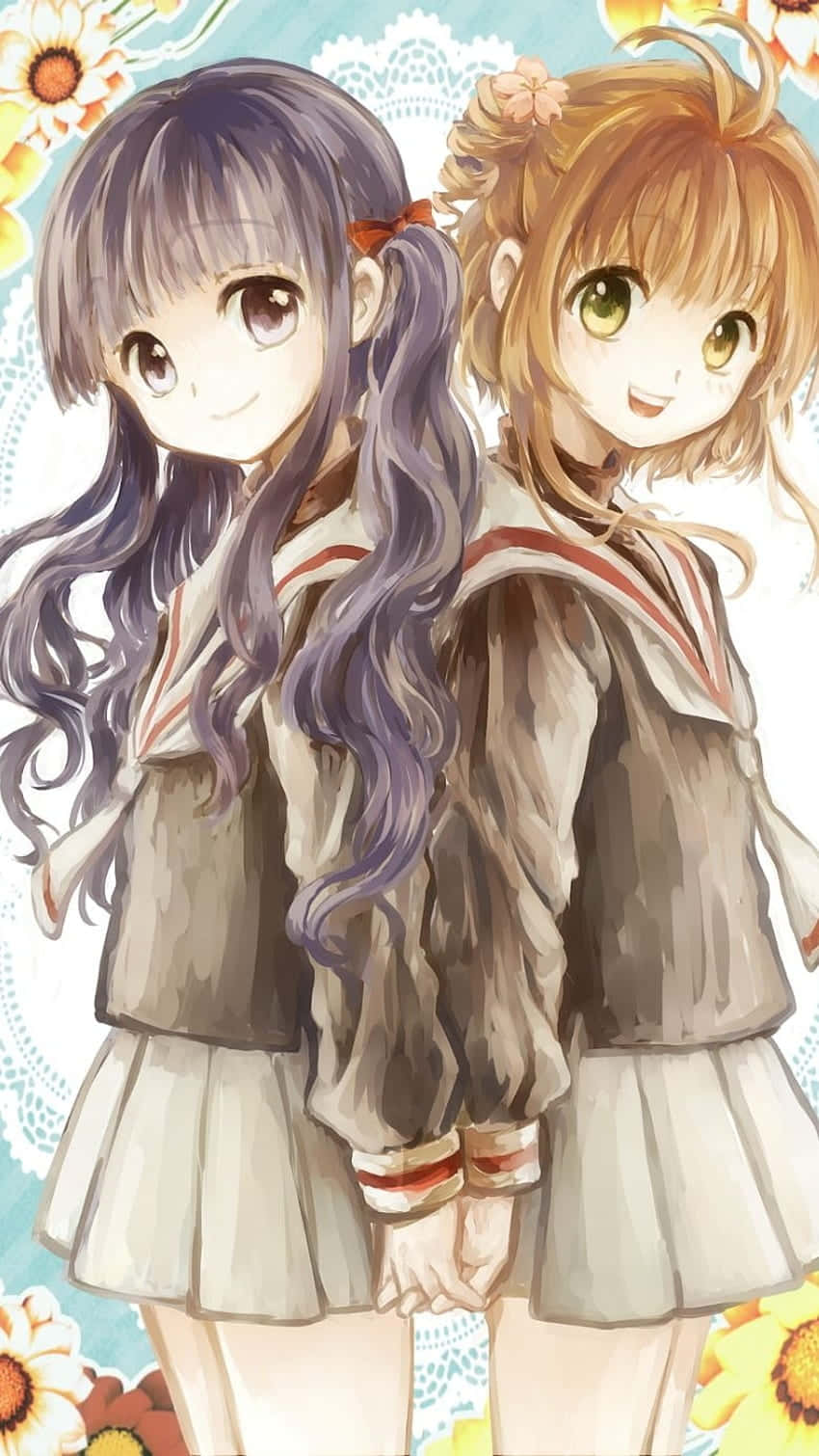 Anime Best Friends_ Back To Back Pfp Wallpaper