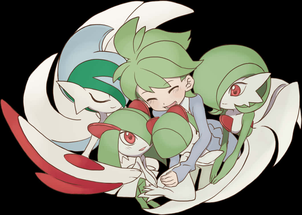 Anime Boy Hugging Ralts Evolutions Wallpaper