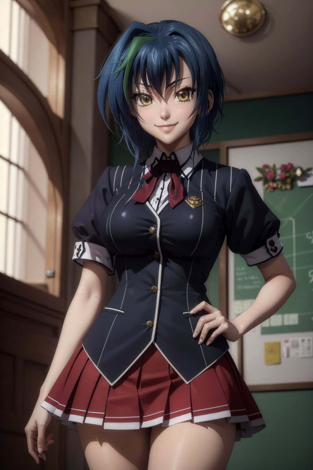 Anime Character Xenovia Quarta School Uniform Wallpaper