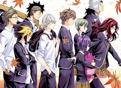 Anime Chefs Autumn Leaves Wallpaper