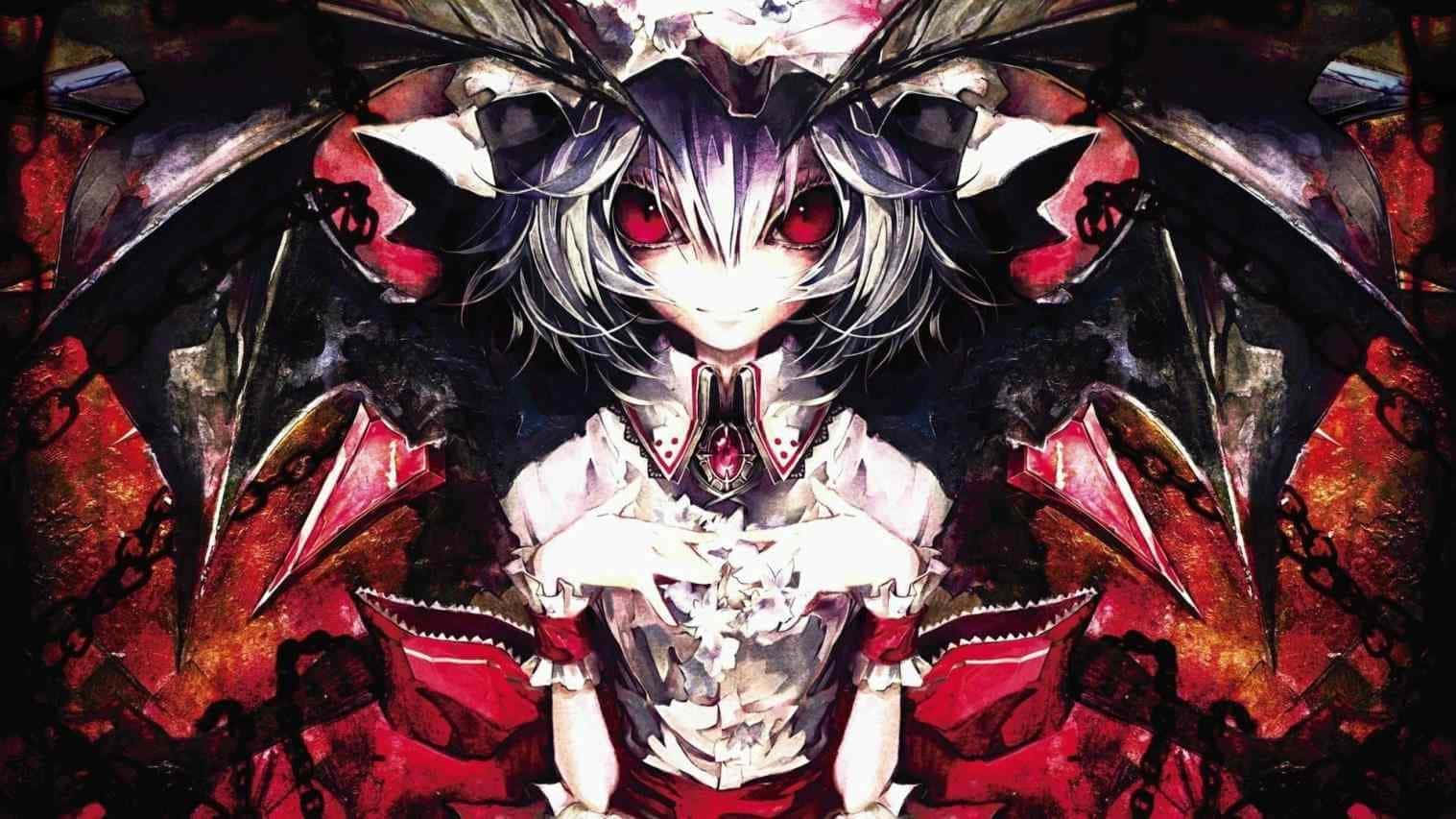 Anime Demon Girl Symmetrical Artwork Wallpaper