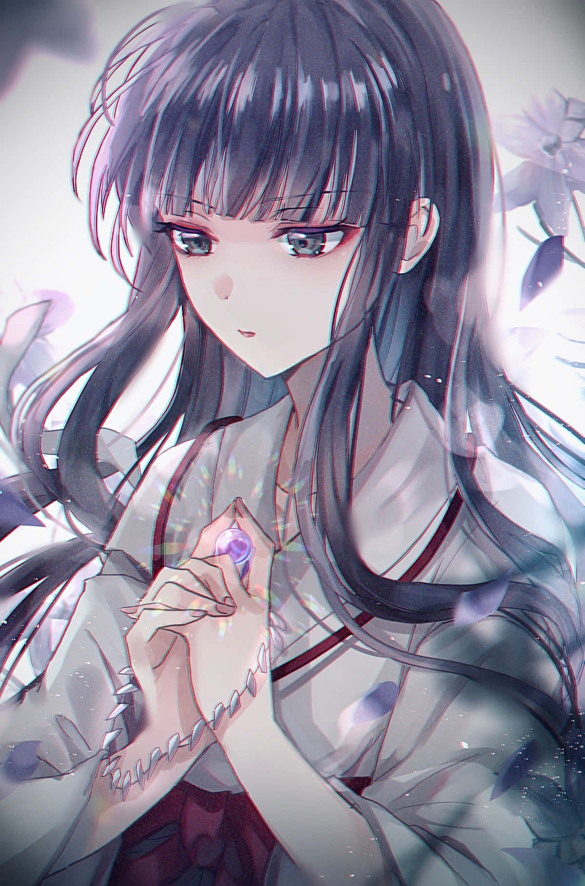 Anime Girl Holding Shikon Jewel Wallpaper