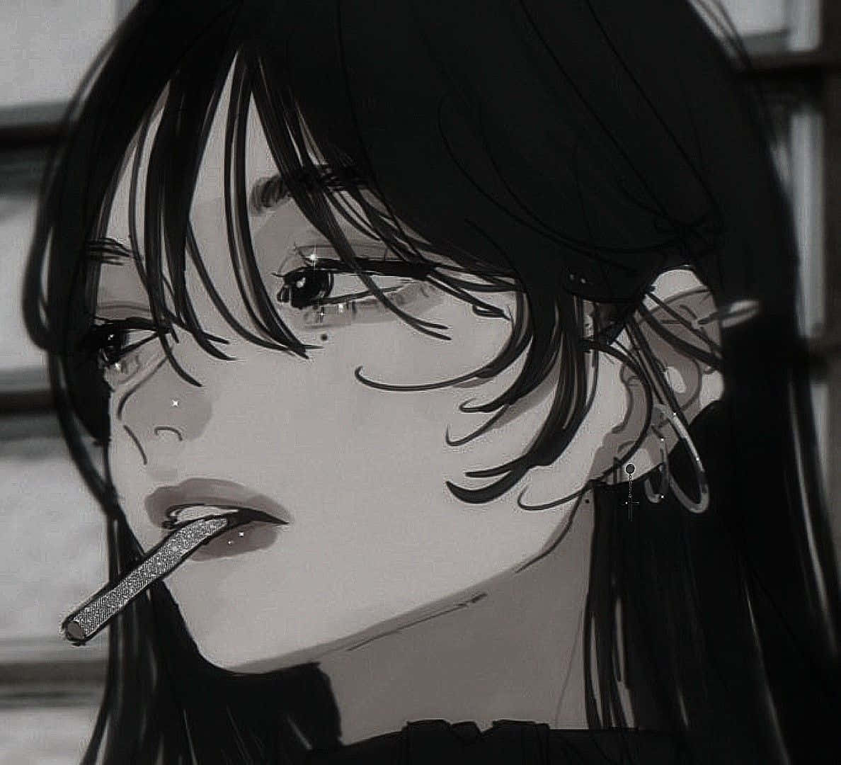 Anime Girls Pfp Smoking Wallpaper