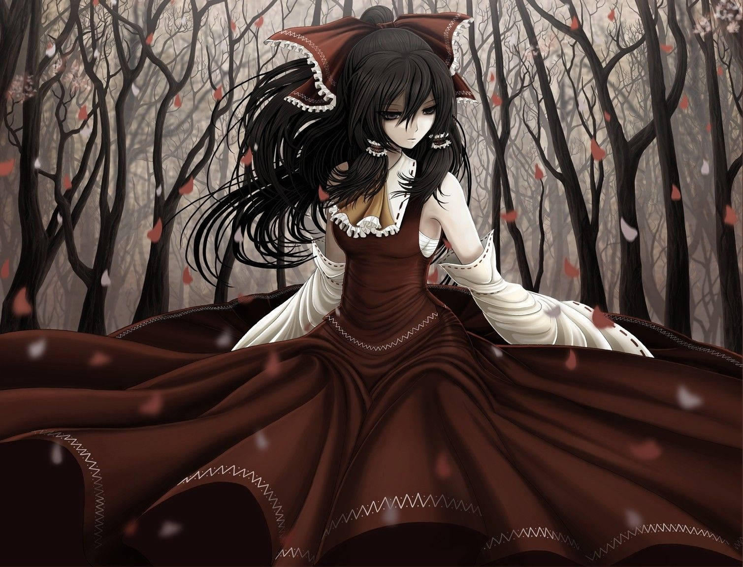 Anime Goth Girl In Brown Pfp Wallpaper