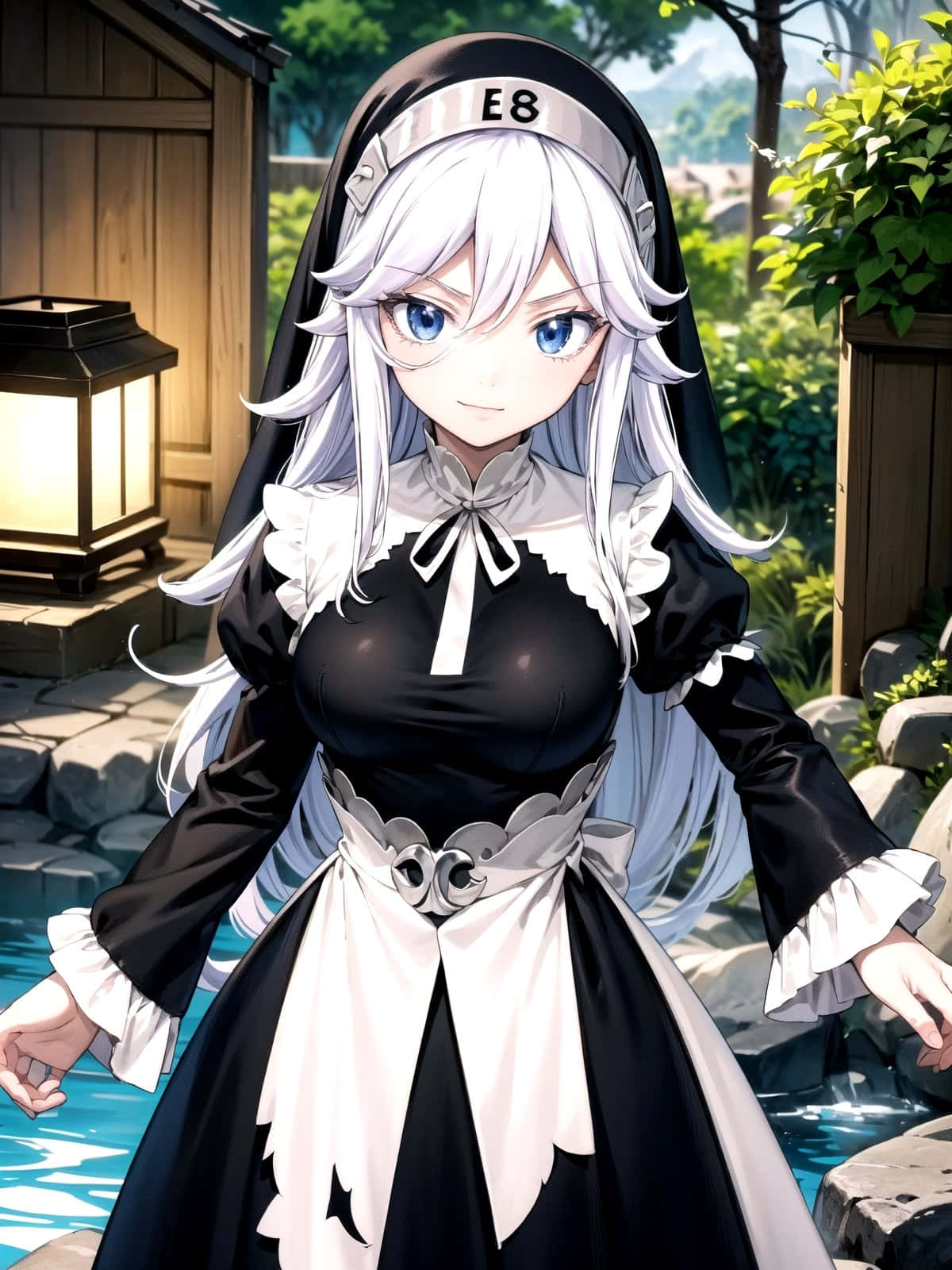 Anime Maid With Silver Hairand Blue Eyes Wallpaper