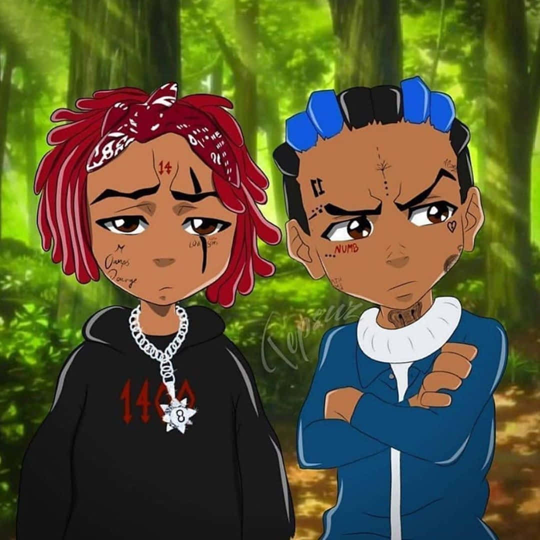 Anime Rapper Trippie Redd And Juice Wrld Wallpaper