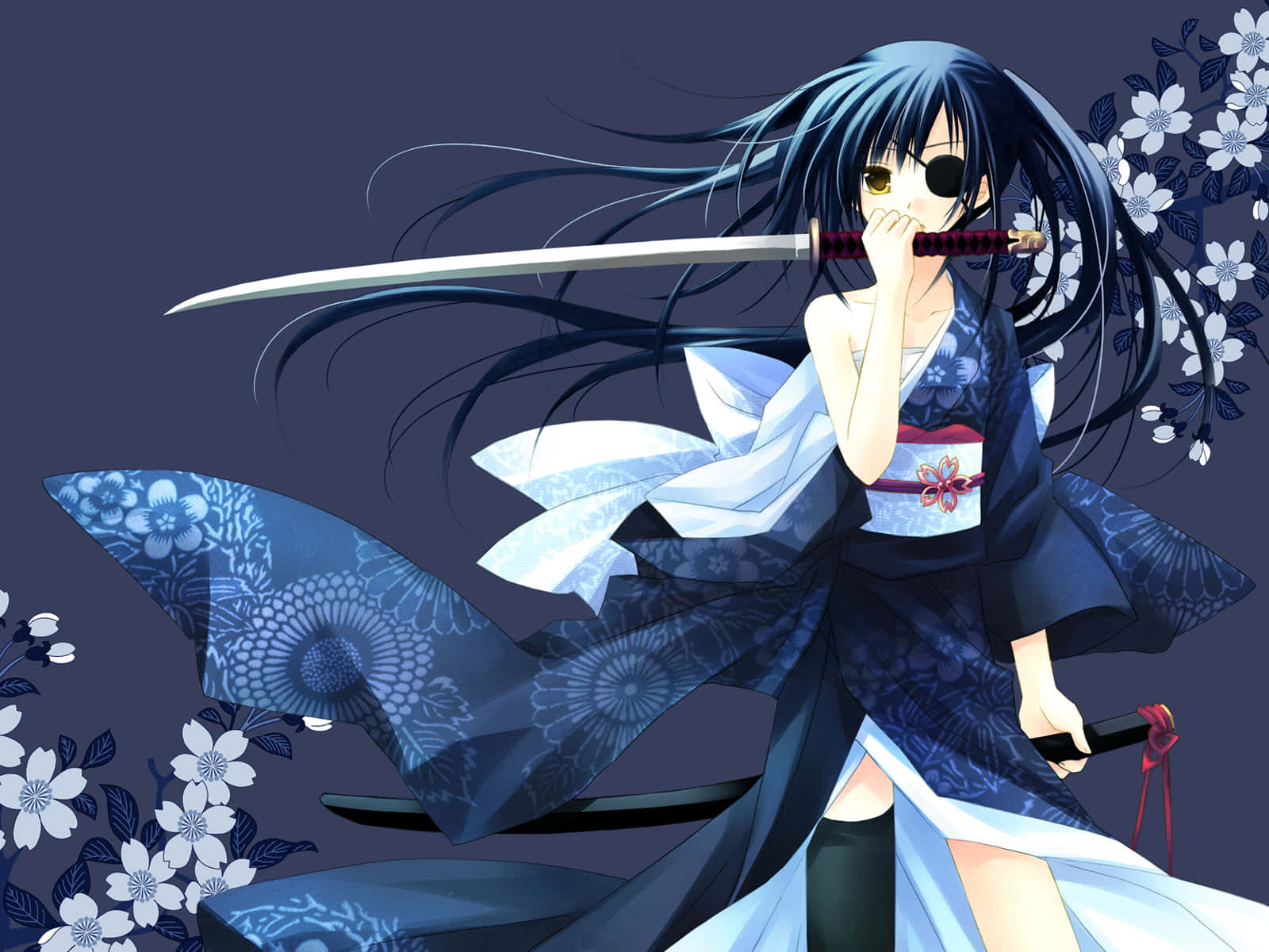 Anime Samurai Girlwith Sword Wallpaper