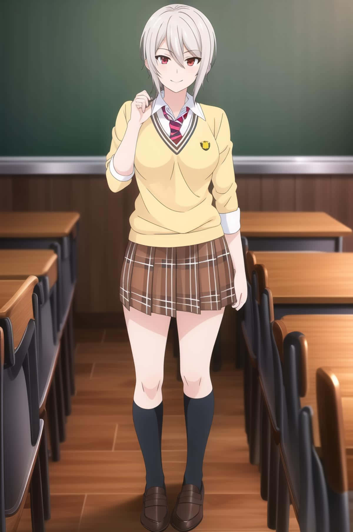 Anime Schoolgirlin Classroom Wallpaper