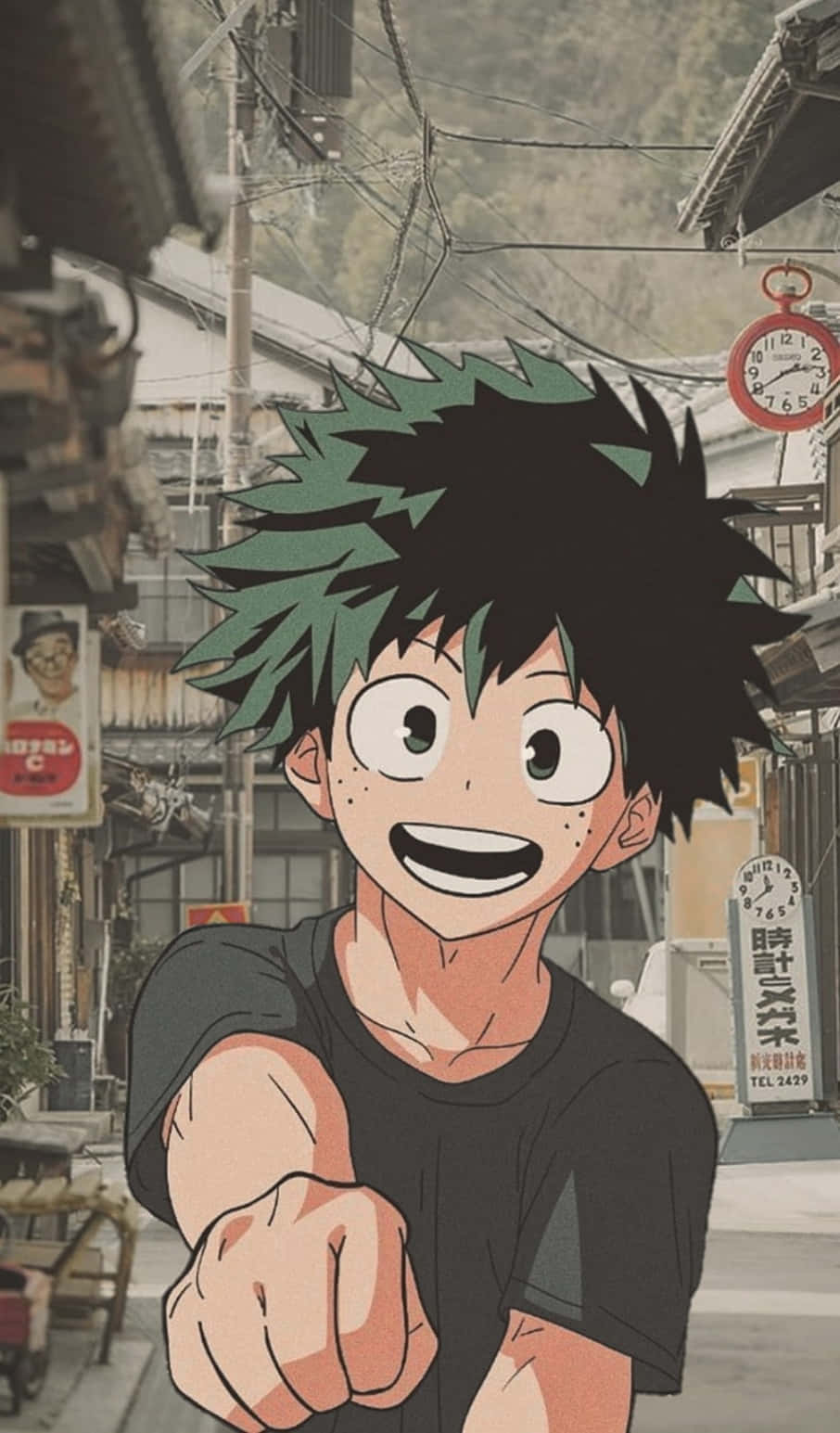 Anime Showing Fist Deku Phone Wallpaper