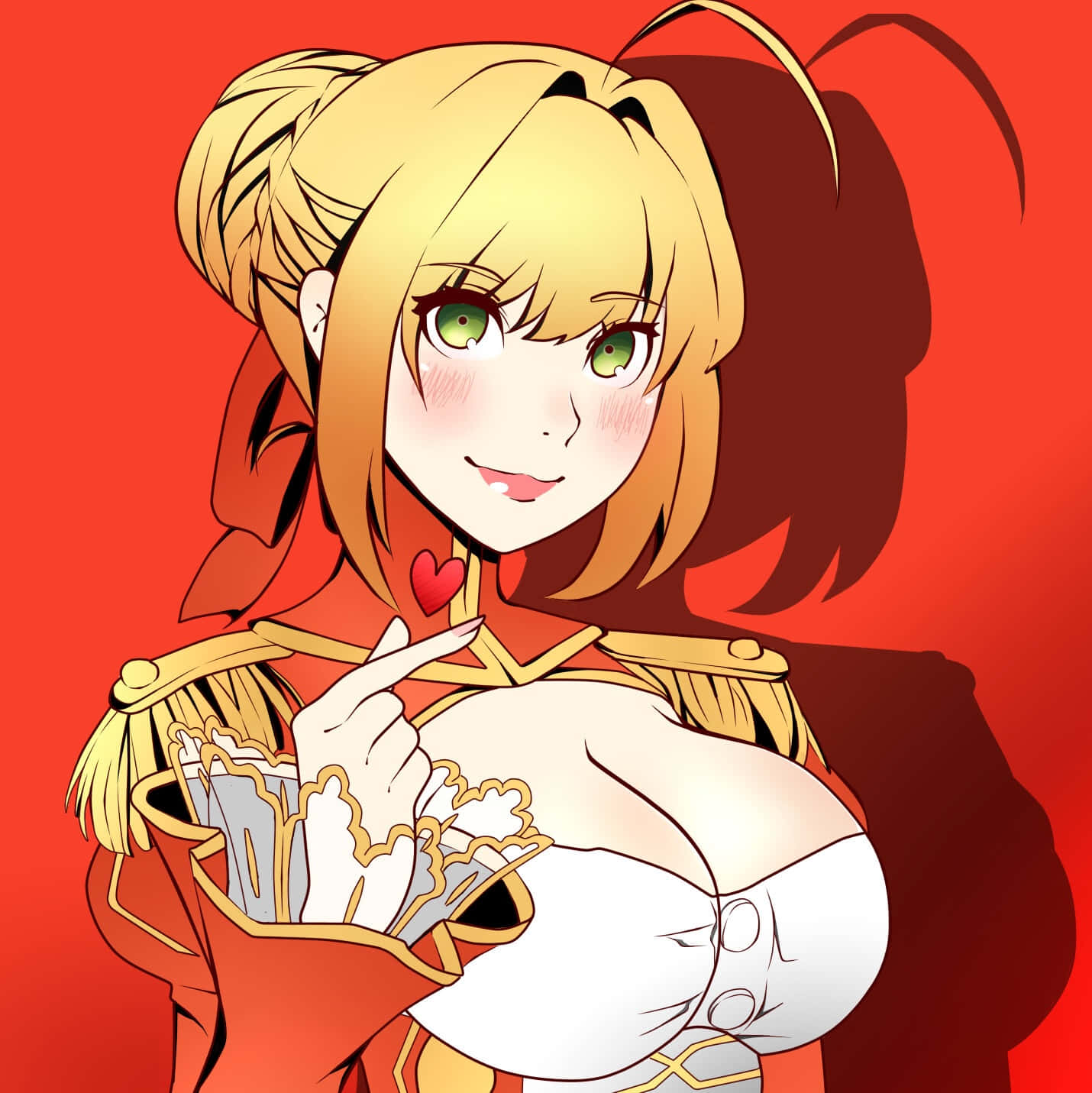 Anime Style Blonde Character Red Background Wallpaper