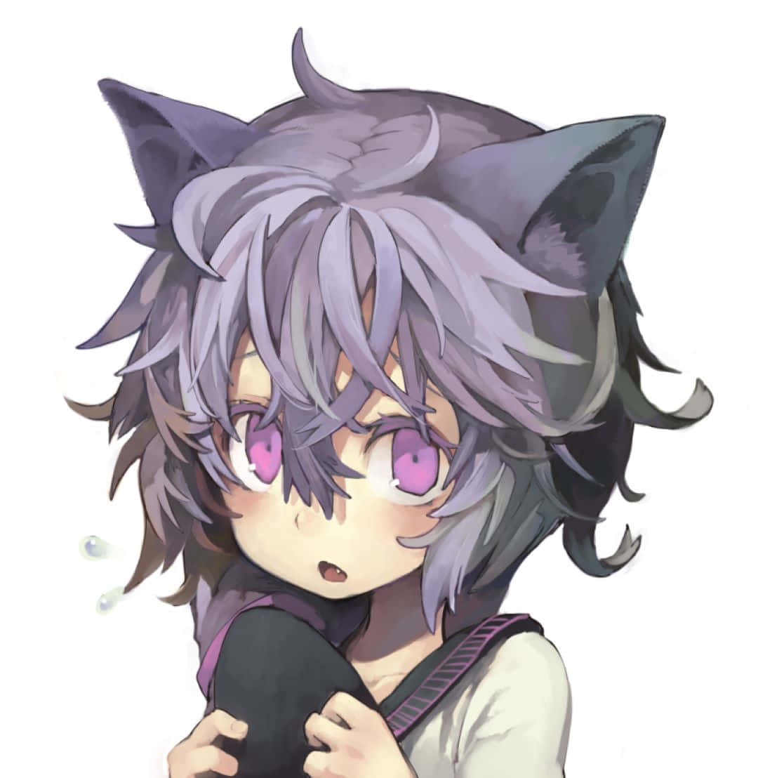 Anime Wolf Girlwith Purple Eyes Wallpaper