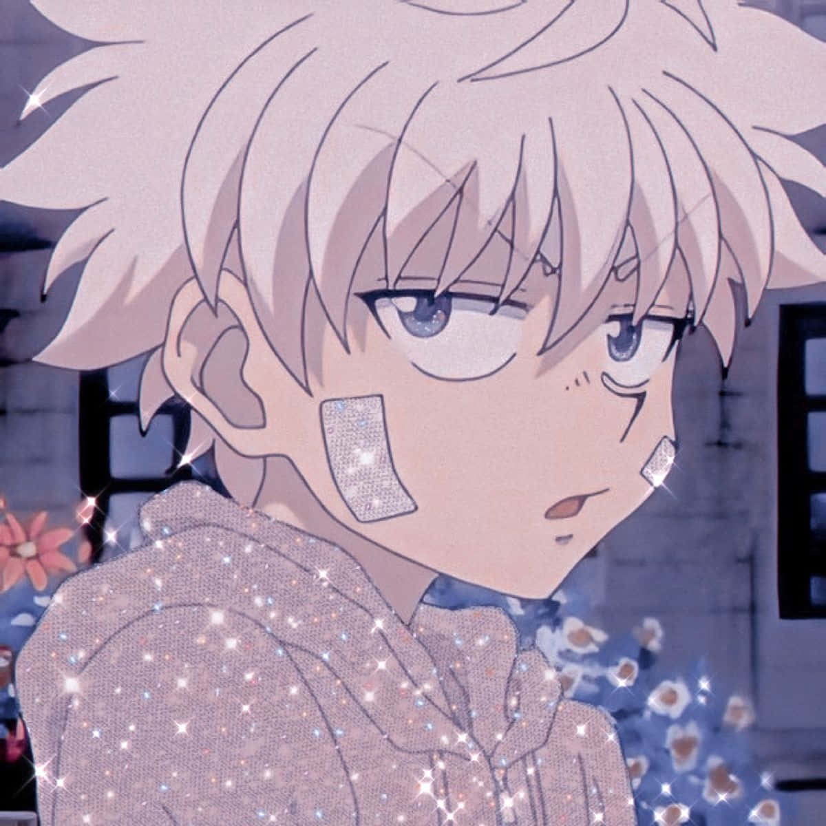 Annoyed Killua Hxh Pfp With Sparkles Wallpaper