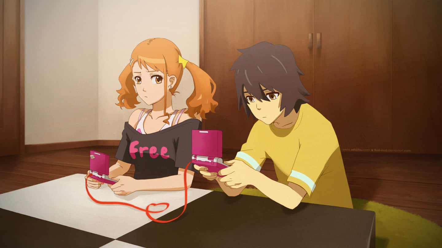 Anohana Characters Playing Video Games Wallpaper