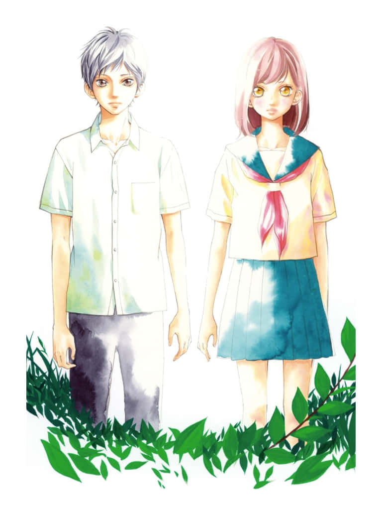 Ao Haru Ride Anime Characters Futabaand Kou Wallpaper