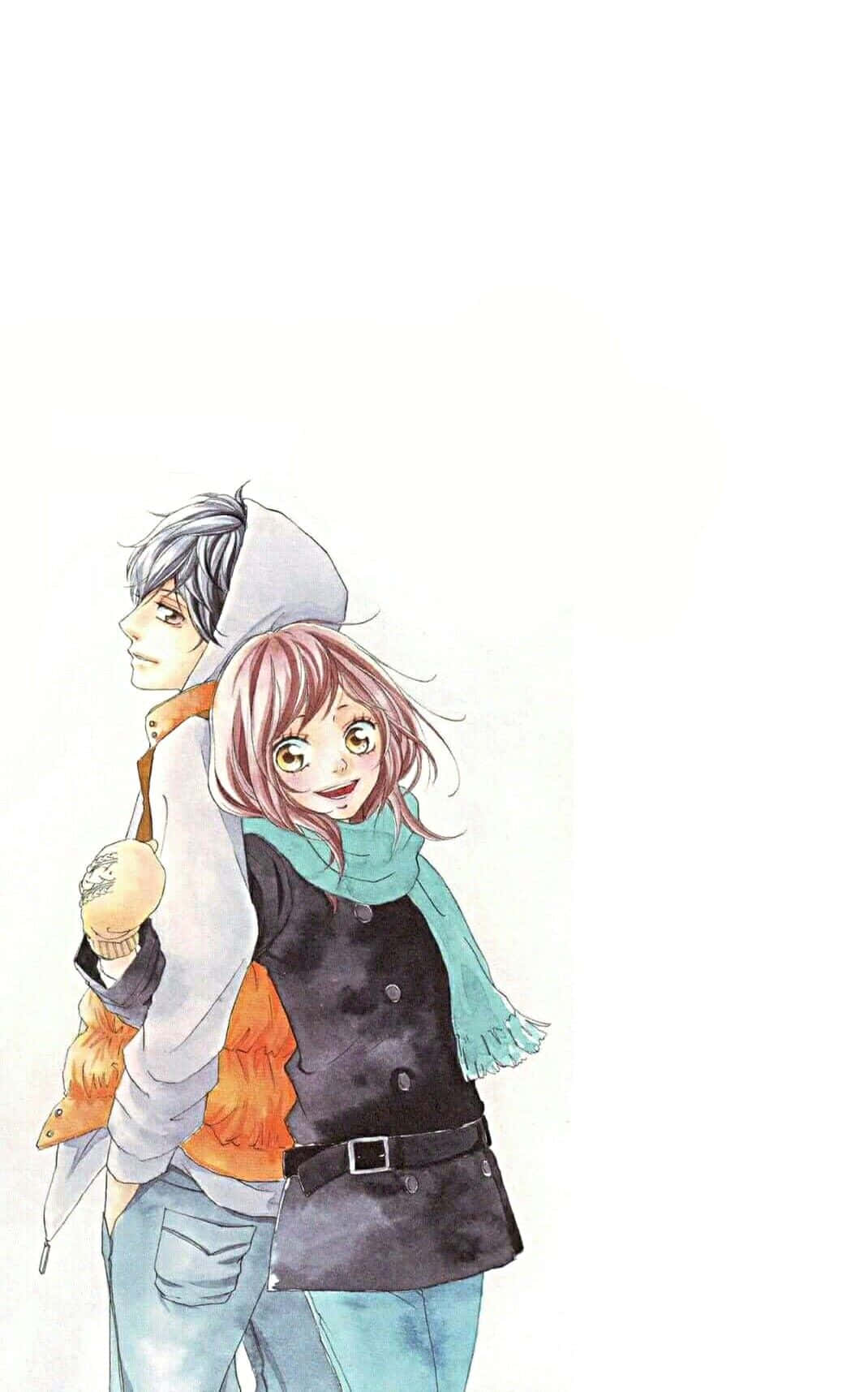 Ao Haru Ride Anime Characters Winter Outfits Wallpaper