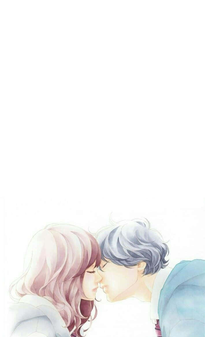 Ao Haru Ride Anime Couple Intimate Moment Wallpaper