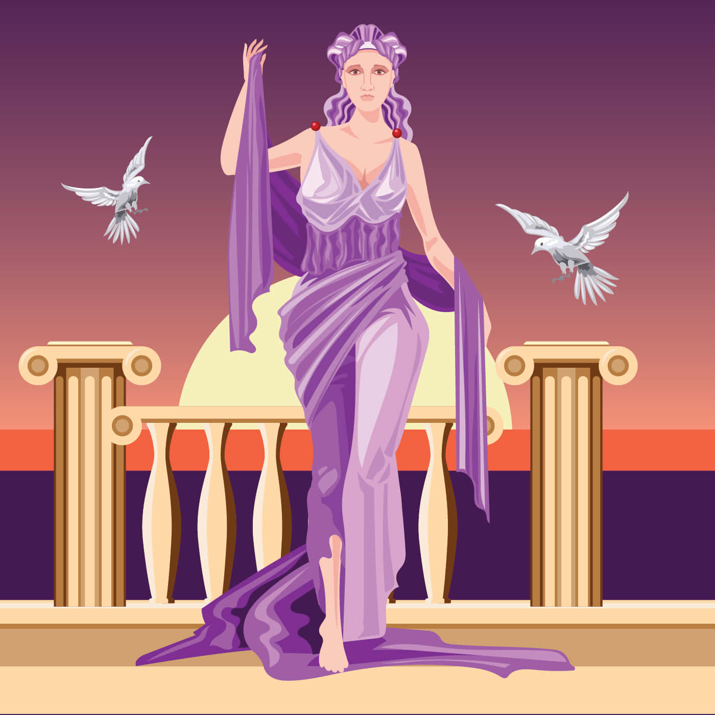 Aphrodite Goddessof Love Illustration Wallpaper