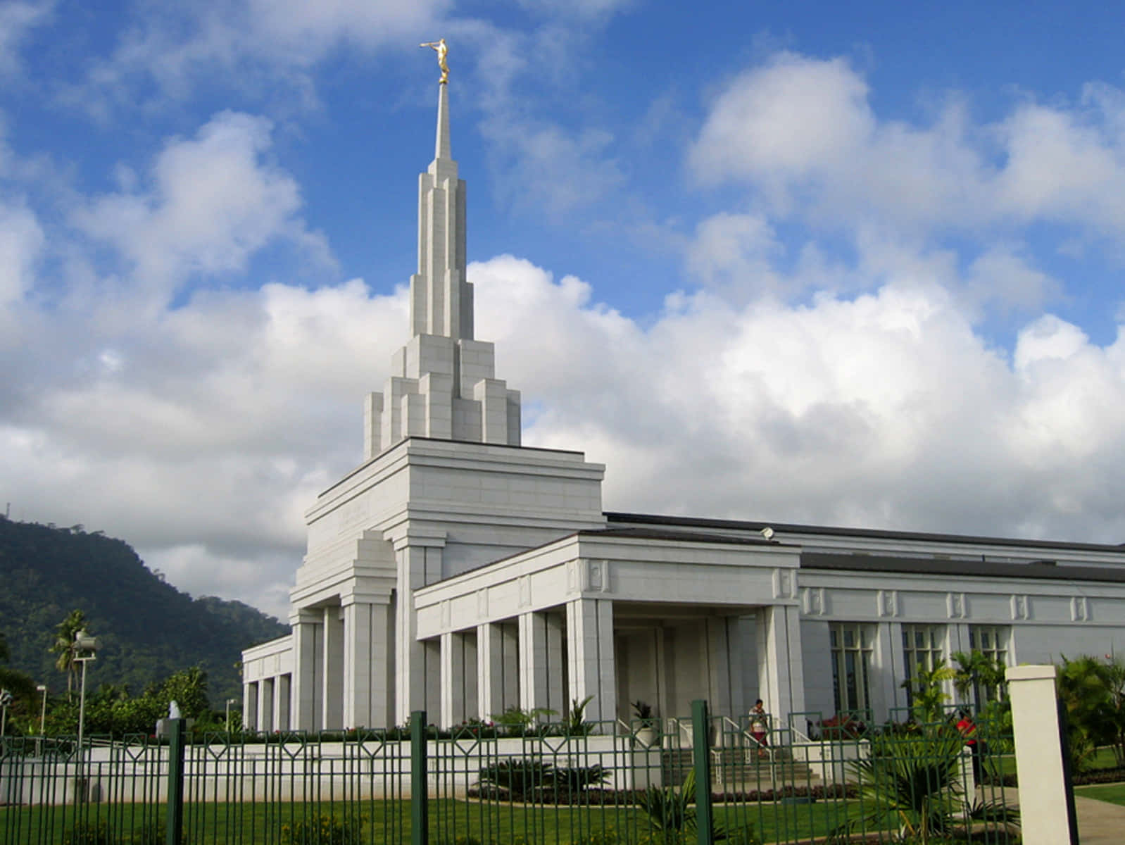 Apia Samoa Temple On A Beautiful Day Wallpaper