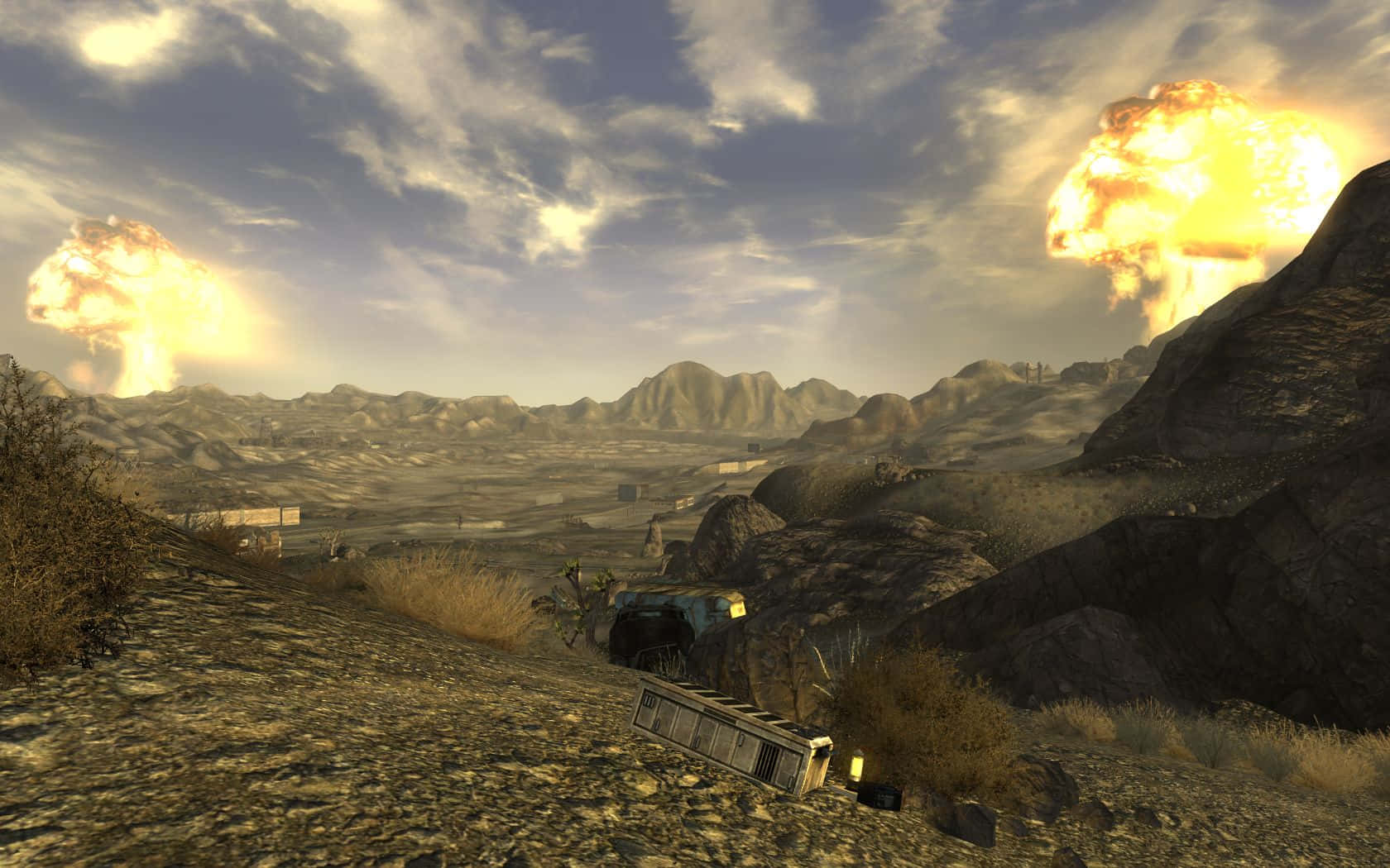 Apocalyptic Scene With Fallout Nuke Explosion Wallpaper