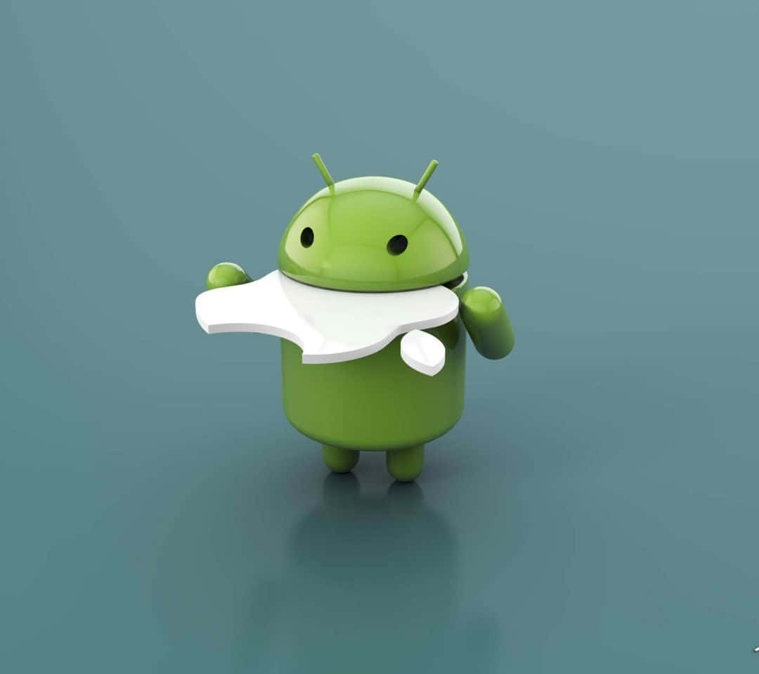 Apple Eating Android 3d Wallpaper