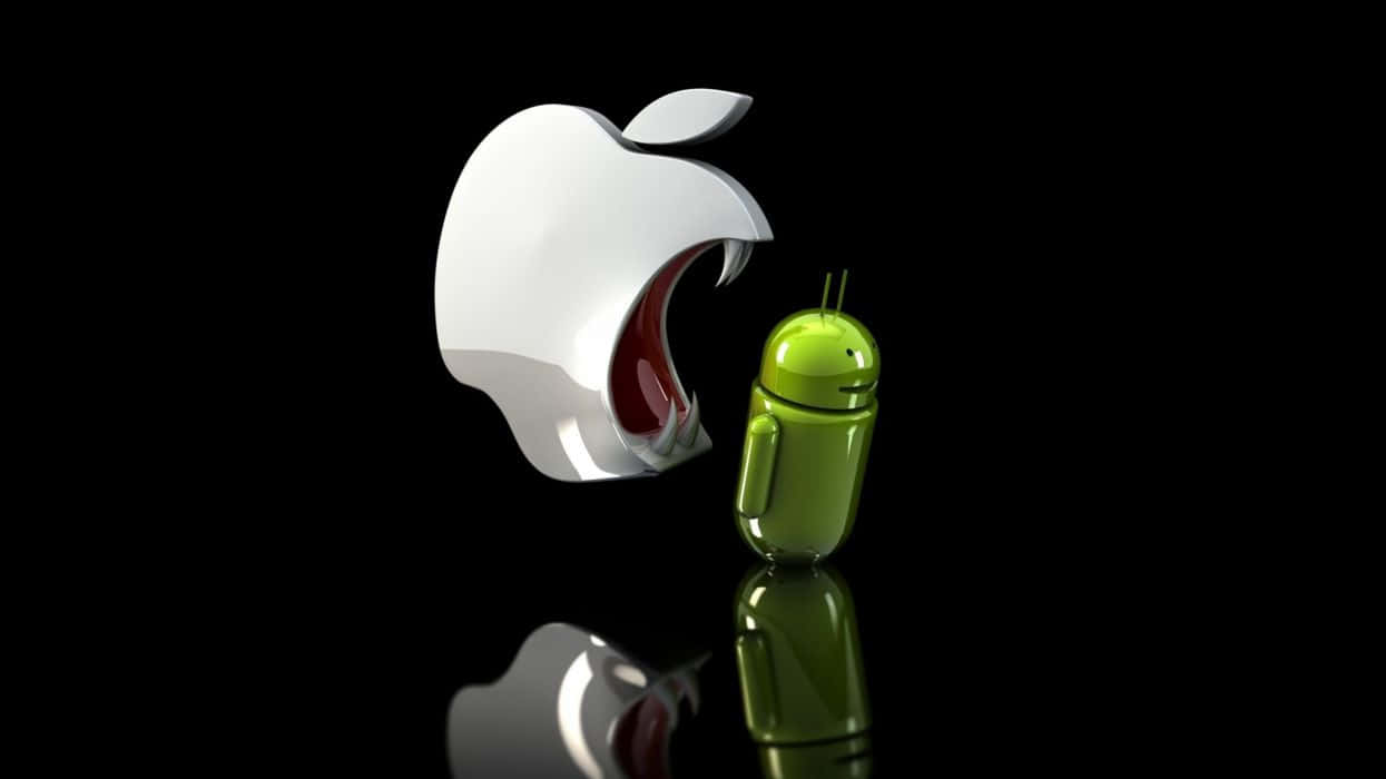 Apple Eating Android Art Wallpaper