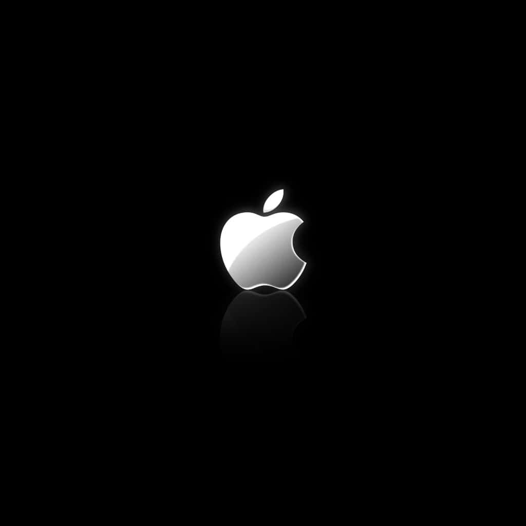 Apple Logo On A Black Background Wallpaper