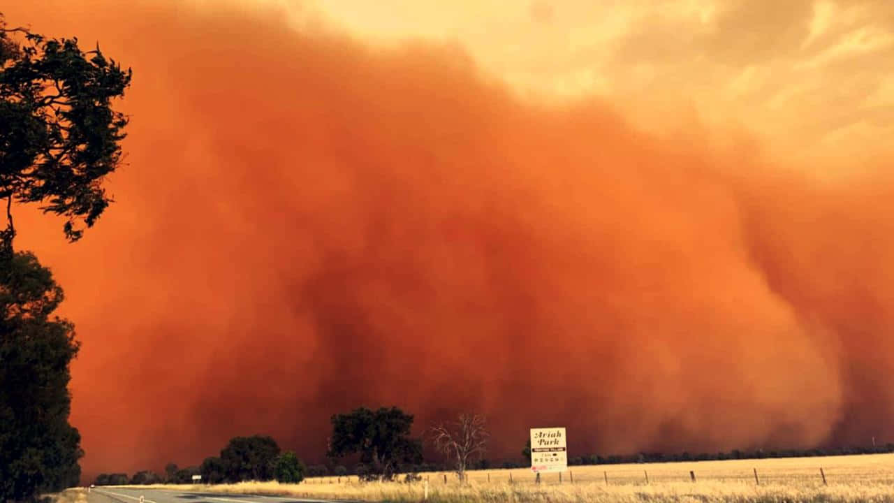 Approaching_ Dust_ Storm_ Skyline Wallpaper