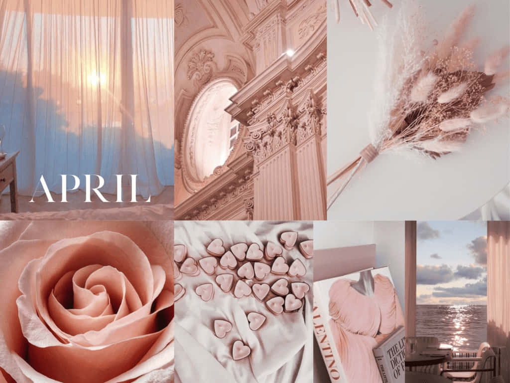 April Moodboard Collage Wallpaper