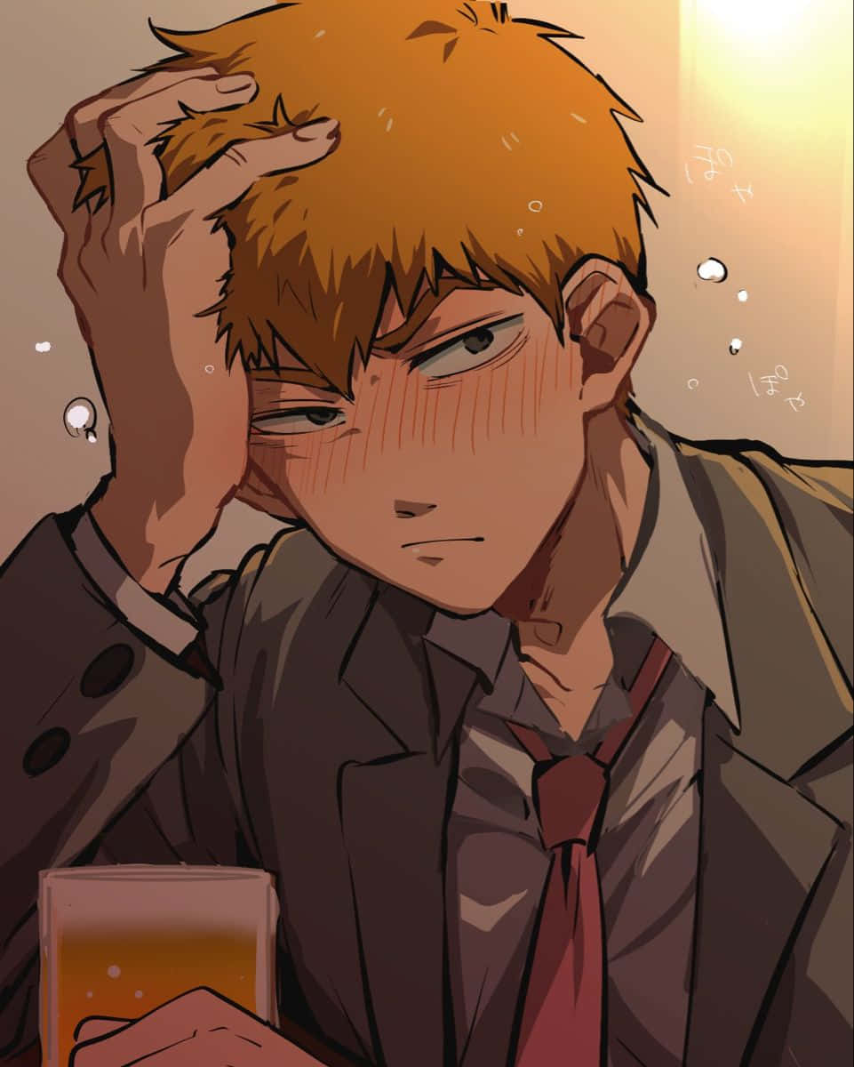 Arataka Reigen Displaying His Psychic Powers. Wallpaper