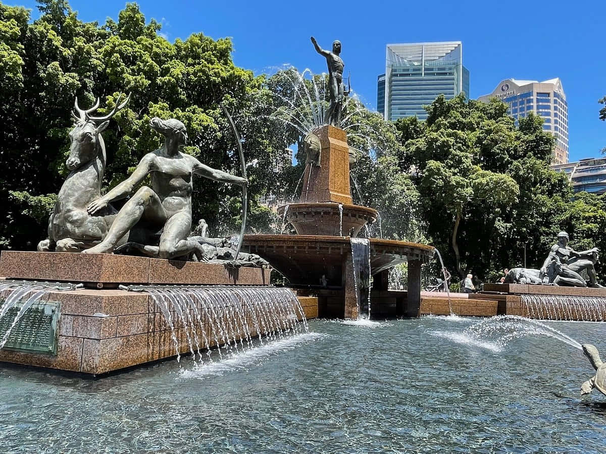 Archibald Fountain Hyde Park Sydney Wallpaper