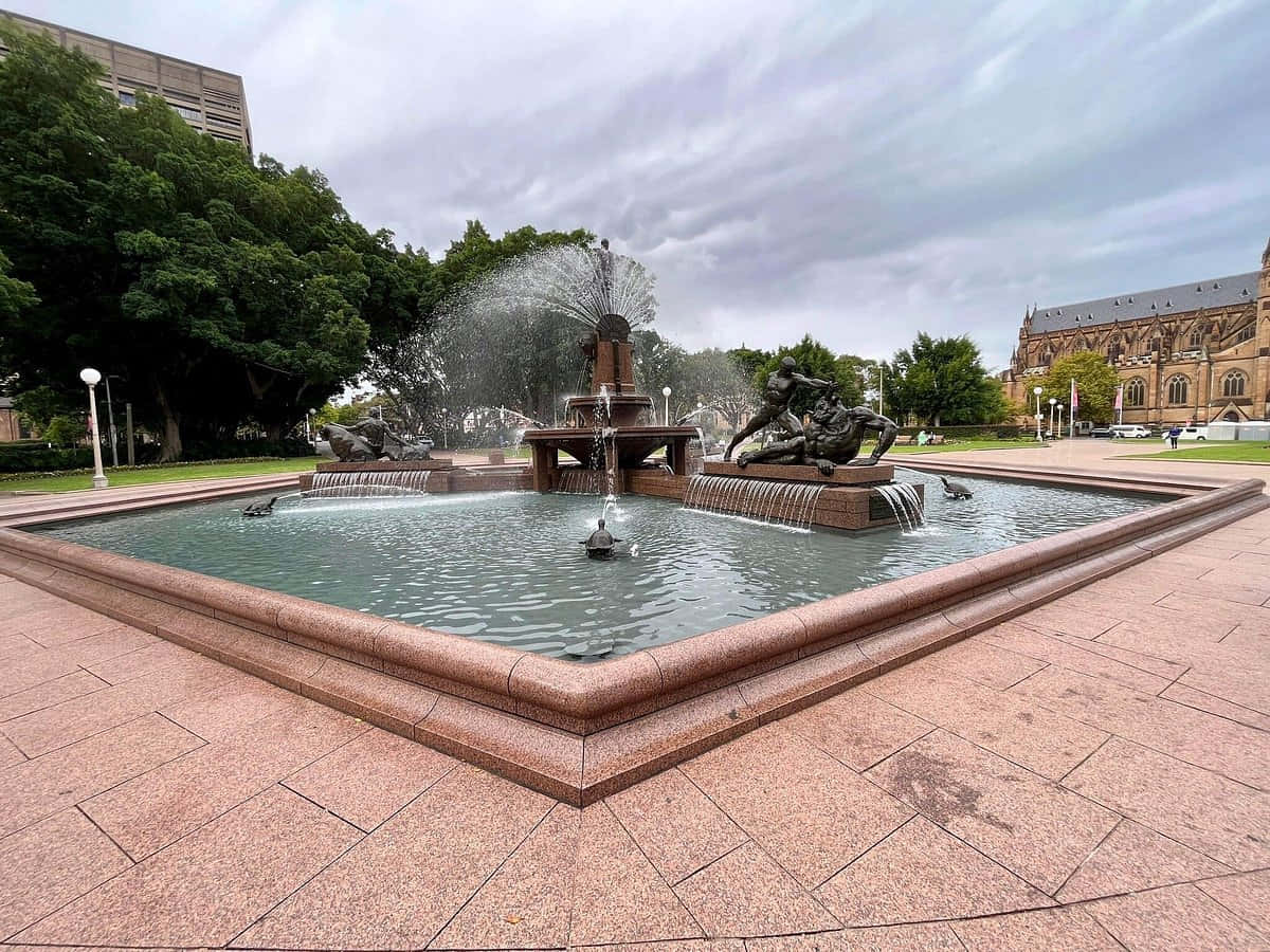 Archibald Fountain Hyde Park Sydney Wallpaper