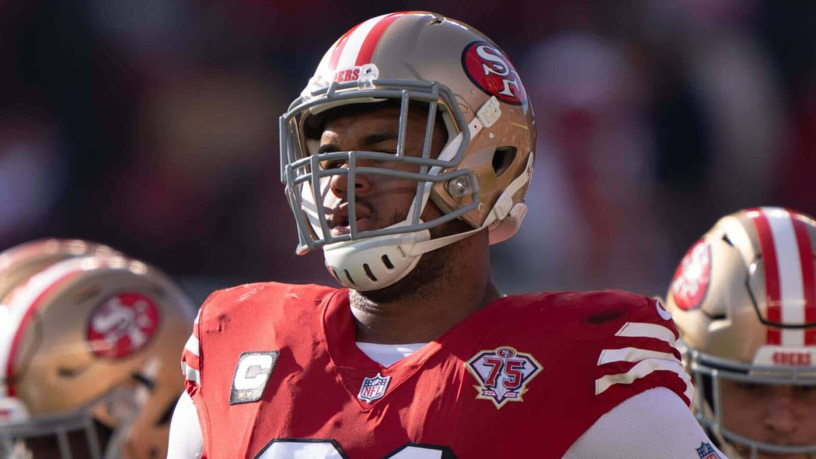 Arik Armstead In San Francisco 49ers Versus Miami Dolphins Wallpaper