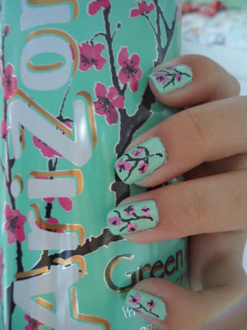 Arizona Cherry Blossom Nail Art Wallpaper