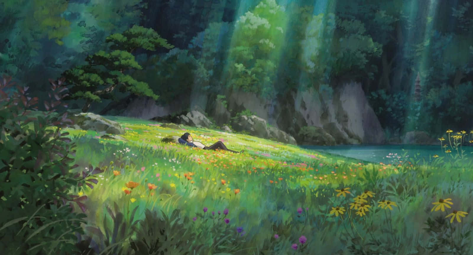 Arrietty And Sho In A Magical Garden Wallpaper