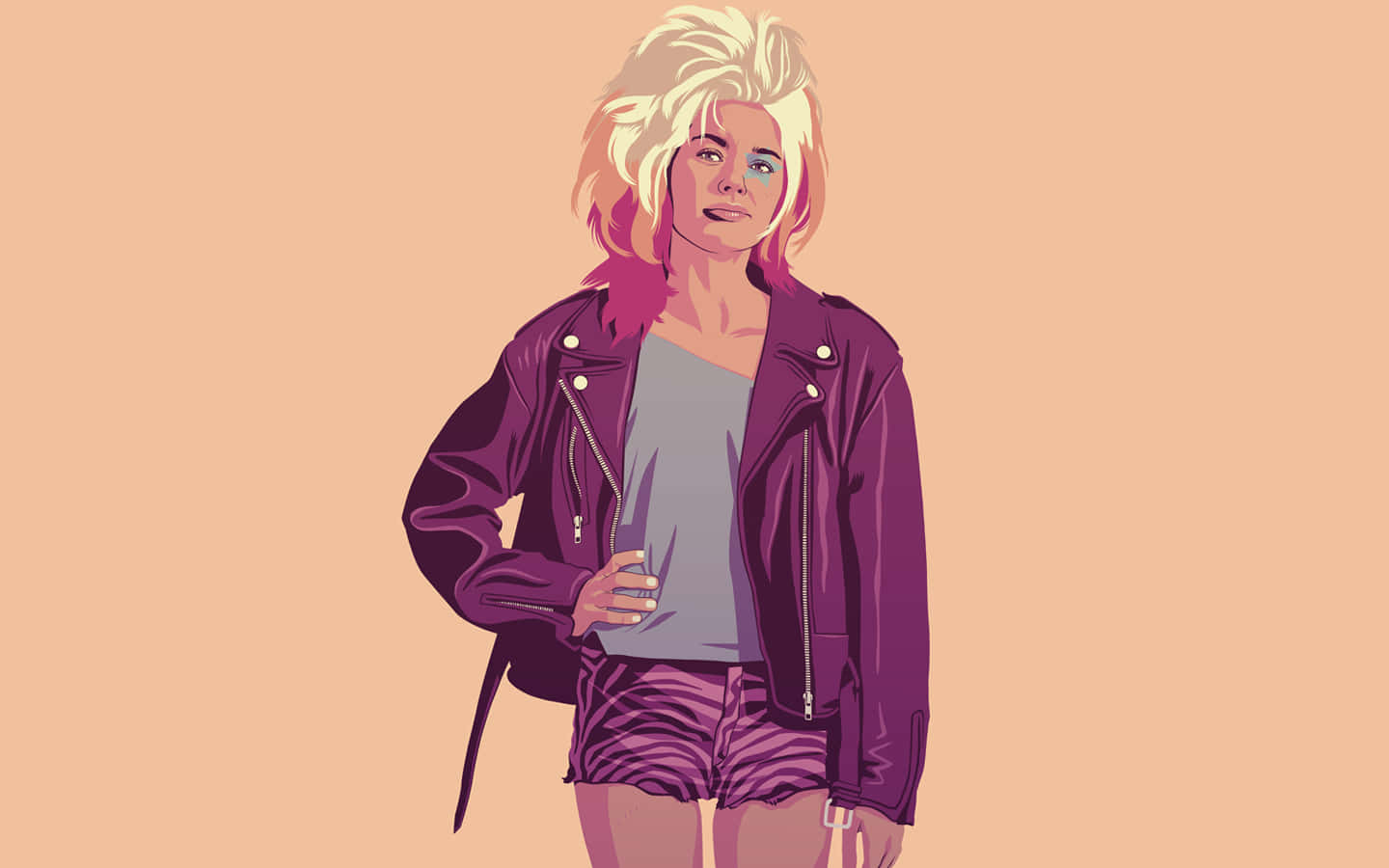 Art Of Woman In 90s Style Wallpaper