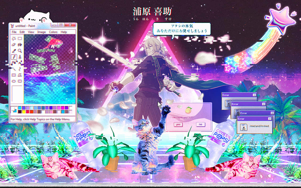 Art Station Vaporwave Anime Wallpaper