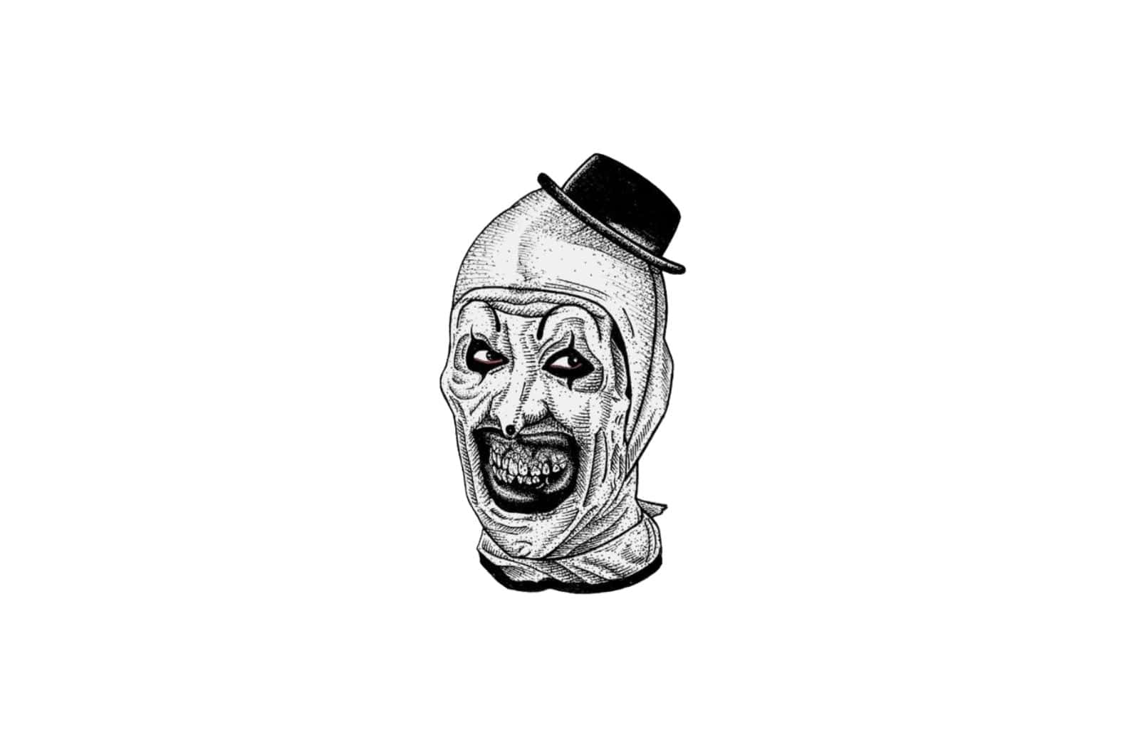 Art The Clown Black And White Illustration Wallpaper