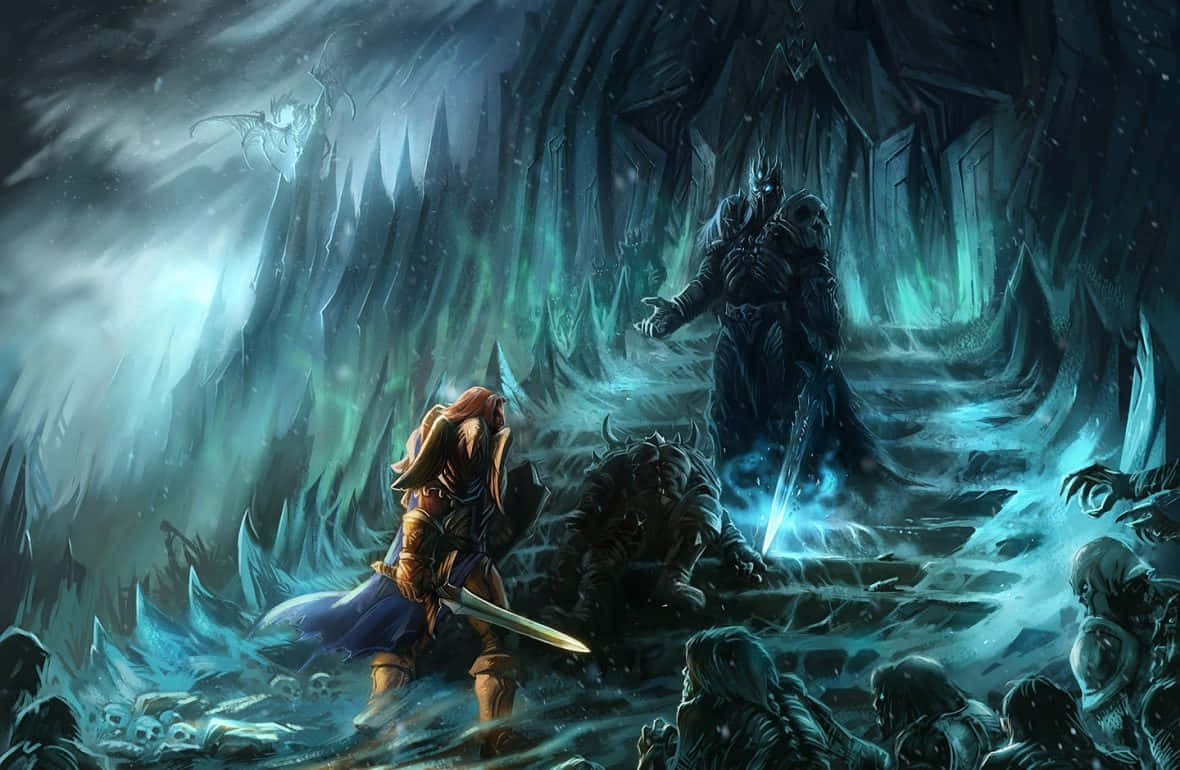 Arthas Menethil Frozen Throne Confrontation Wallpaper