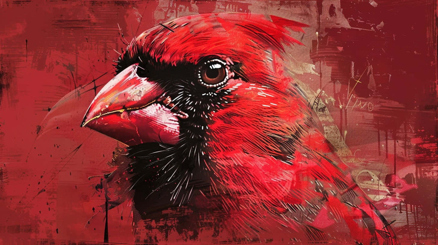 Artistic Cardinal Portrait Louisville Mascot Wallpaper